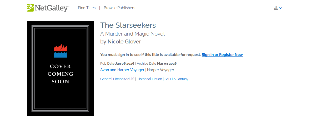 The Starseekers is on&nbsp;NetGalley!